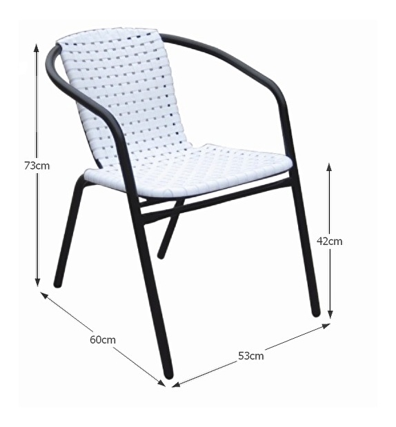 Set 2ks. zahradních židlí Bergomi (bílá + černá) * výprodej