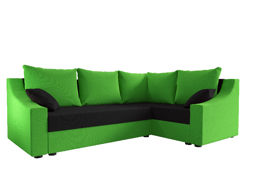 Rohová sedací souprava Opal Plus (zelená + černá) (P)