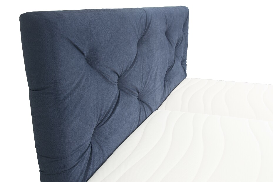 Manželská postel 180 cm Blanář Chicago (modrá) (s roštem a matrací IVANA PLUS)