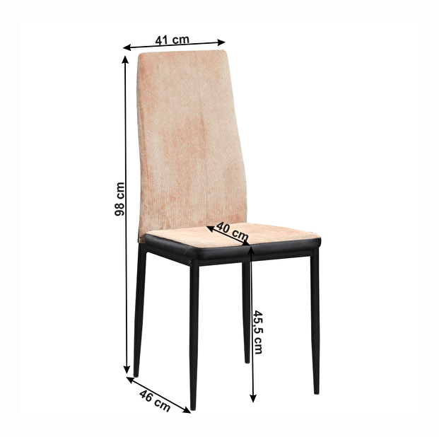Jídelní židle Enrico (svetlě hnědá + černá)