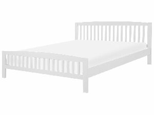 Manželská postel 180 cm CASTLE (s roštem) (bílá)