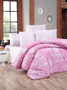 Ložní prádlo 160 x 220 cm Glory (růžové + bílé)