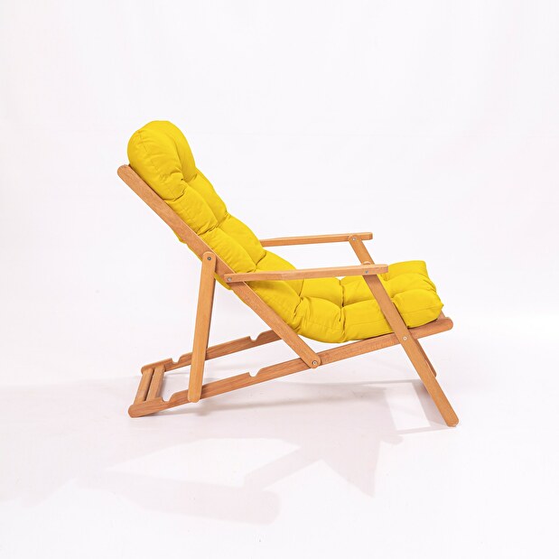 Sada zahradního stolu a židlí (3 kusy) Minnie (žlutá + přírodní)