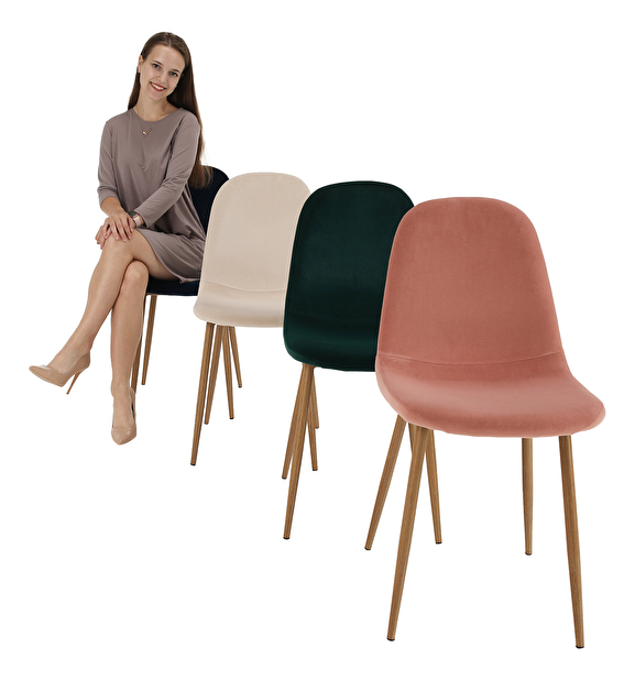 Jídelní židle Angelique (růžová + buk)