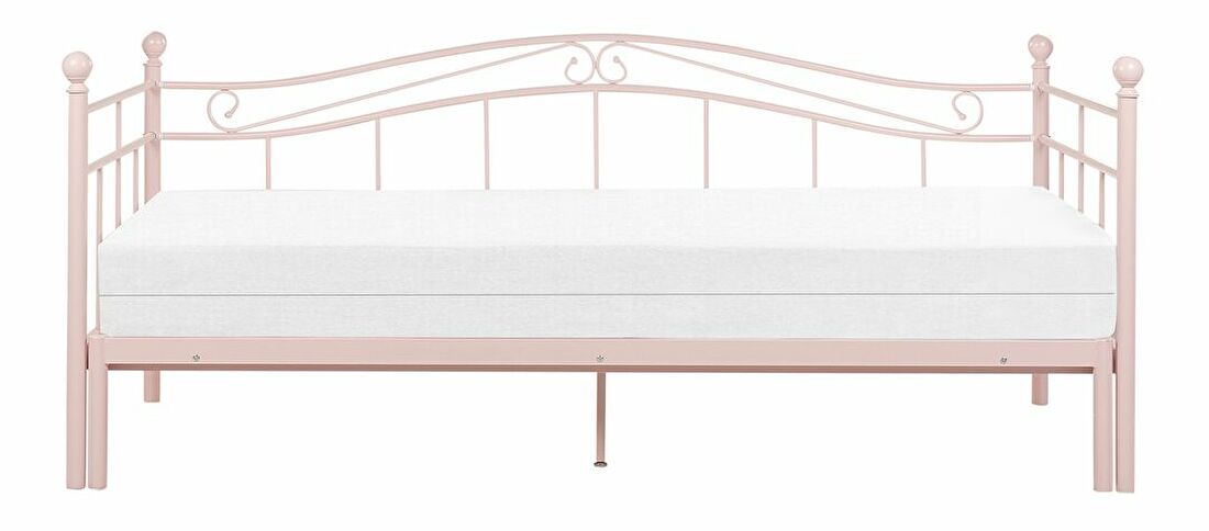 Jednolůžková postel 200 x 90 cm Toki (růžová) (s roštem)