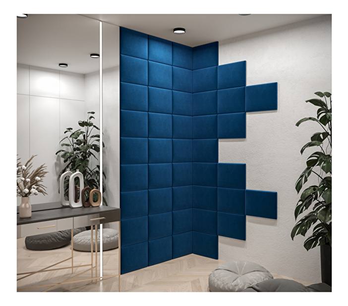 Čalouněný panel Cubic 40x30 cm (tmavě modrá)