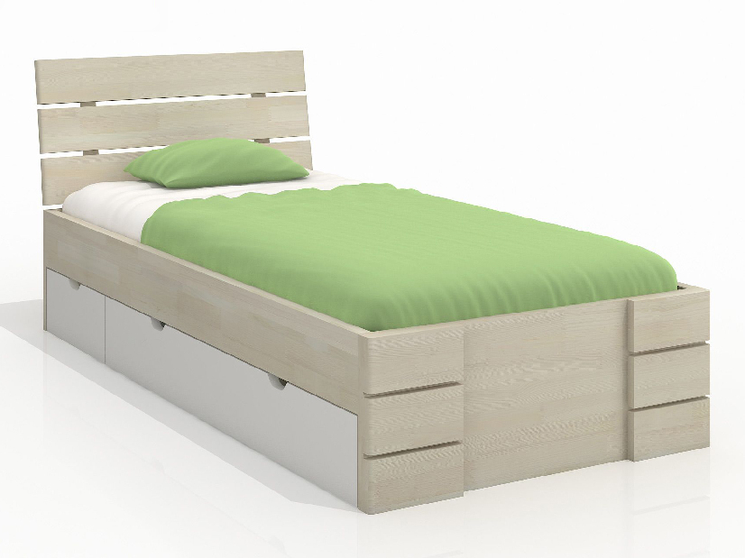 Jednolůžková postel 90 cm Naturlig Kids Lorenskog High Drawers (borovice) (s roštem)