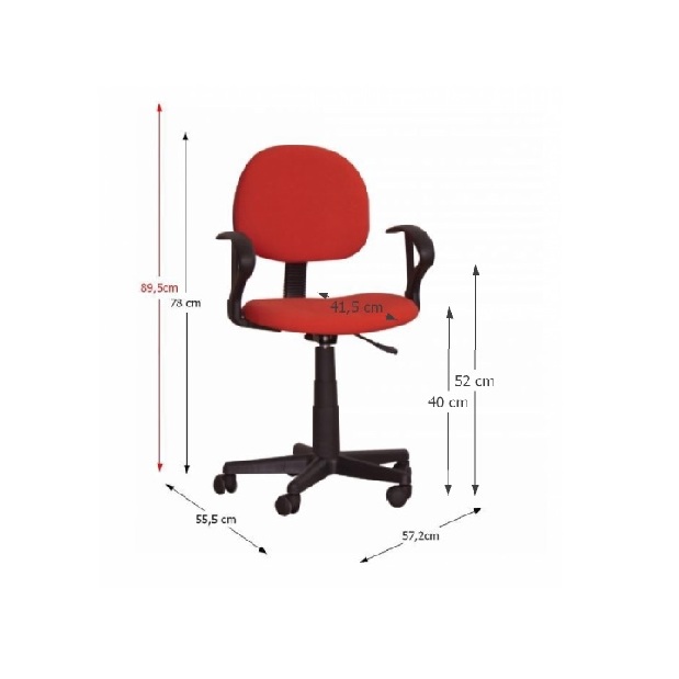 Kancelářská židle TC3-227 červená