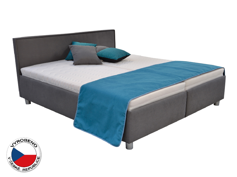 Manželská postel 160 cm Blanár Oregon (šedá) (s roštem a matrací)