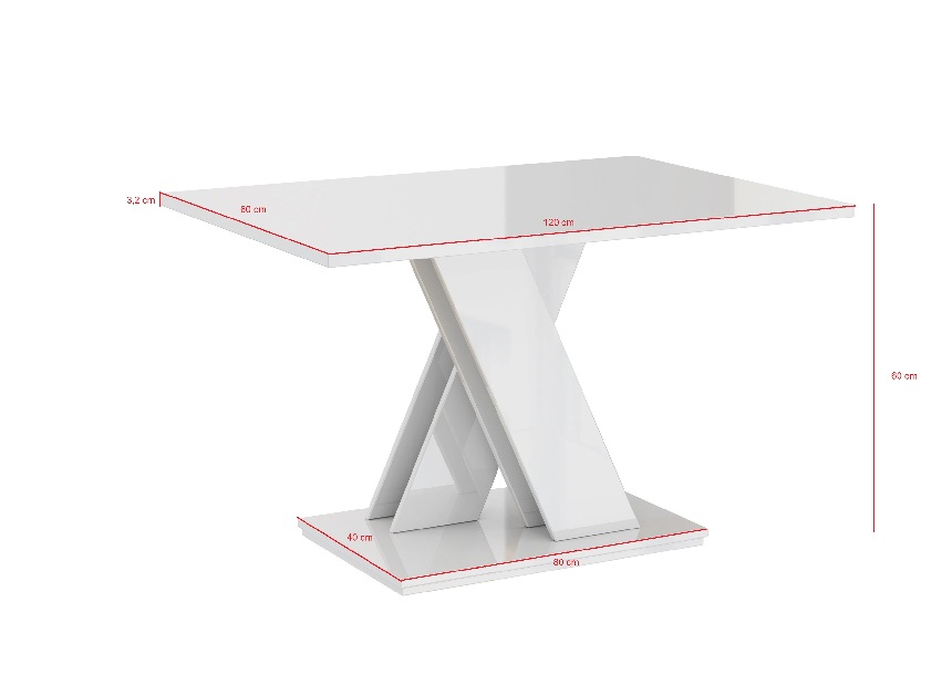 Konferenční stolek Barax Mini (bílá + kámen)