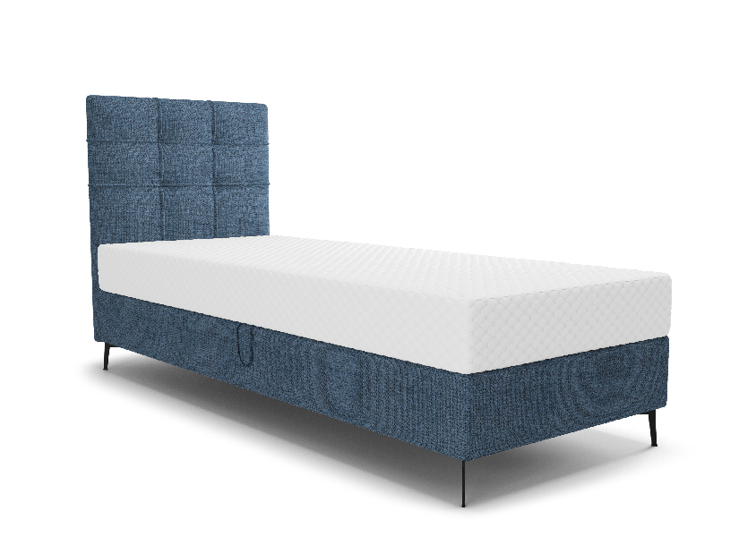 Jednolůžková postel 80 cm Infernus Bonell (modrá) (s roštem, s úl. prostorem)