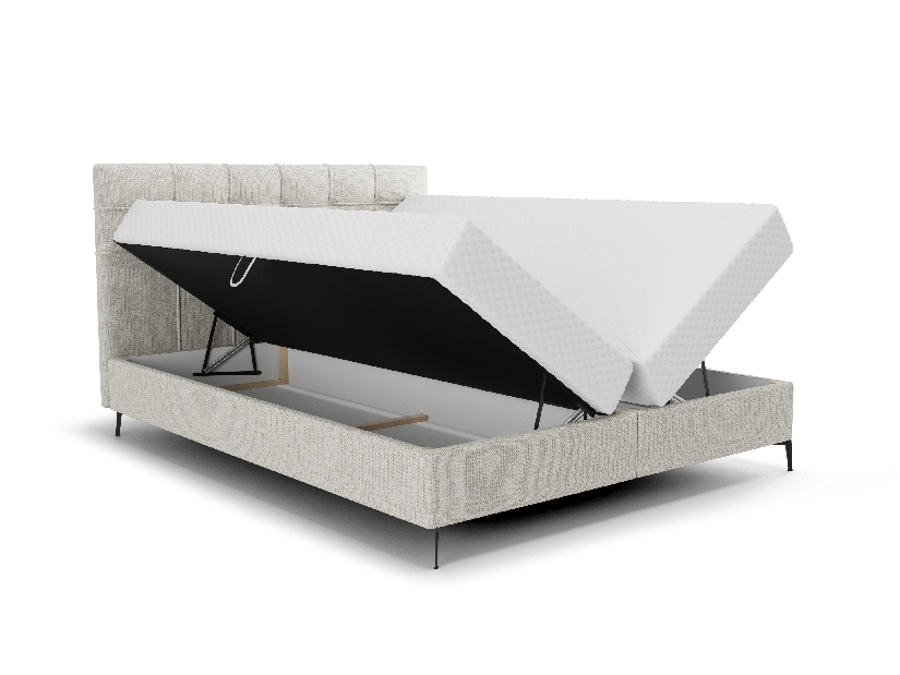 Jednolůžková postel 120 cm Infernus Comfort (světle šedá) (s roštem, s úl. prostorem)