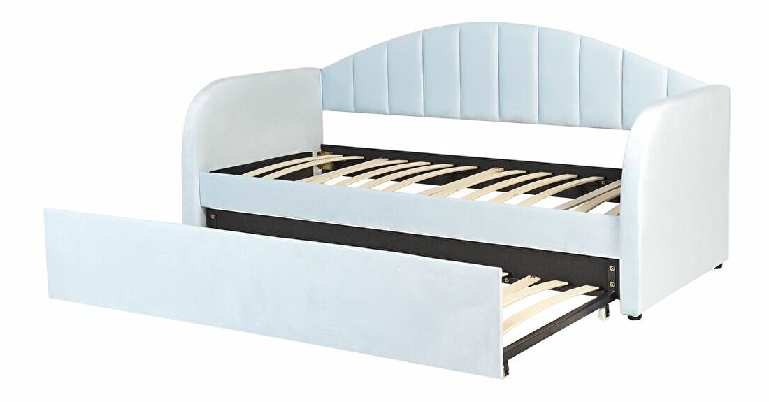 Jednolůžková postel 200 x 90 cm Eithan (modrá) (s roštem)