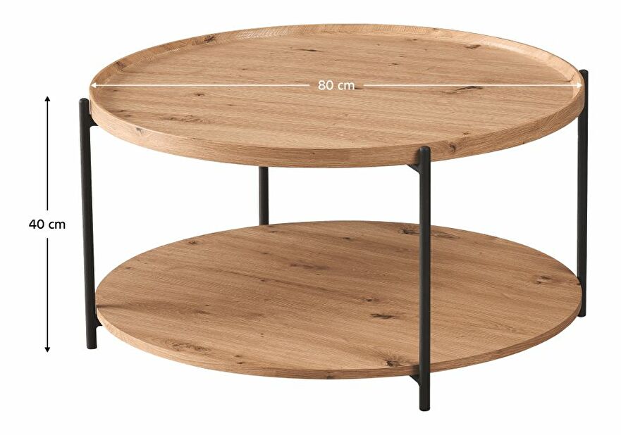 Konferenční stolek LAPIN (dub artisan + černá)