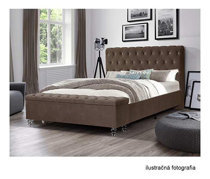 Manželská postel 180 cm Angi (šedá) (s roštem)