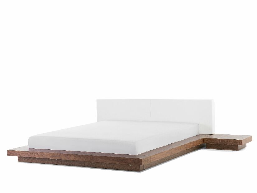 Manželská postel 180 cm ZEPHYRE (s roštem) (hnědá)