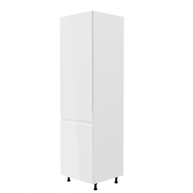 Kuchyňská skříňka na vestavnou ledničku D60ZL Aurellia (bílá + lesk bílý) (L)