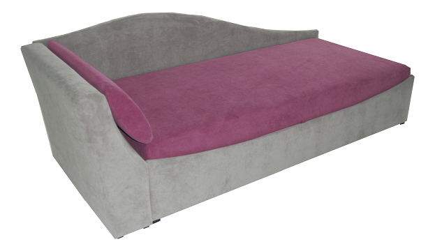 Jednolůžková postel (válenda) 90 cm BRW Boston šedá + fialová (L) (s roštem a matrací)