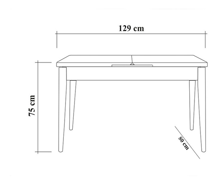 Rozkládací jídelní stůl se 2 židlemi a lavicí Vlasta (ořech + antracit)