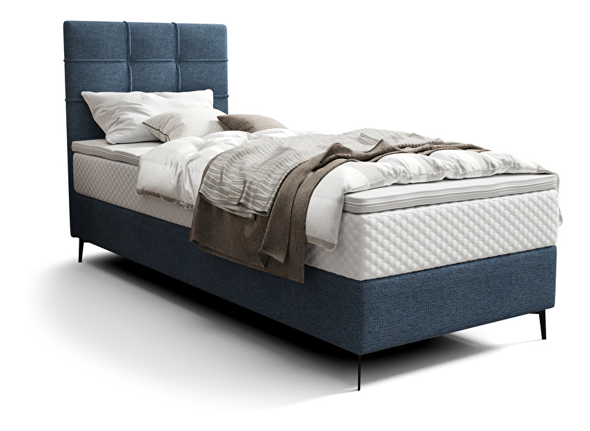Jednolůžková postel 80 cm Infernus Comfort (modrá) (s roštem, s úl. prostorem)