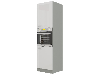 Potravinová kuchyňská skříňka na troubu Brunea 60 DP-210 2F (šedá + lesk bílý)