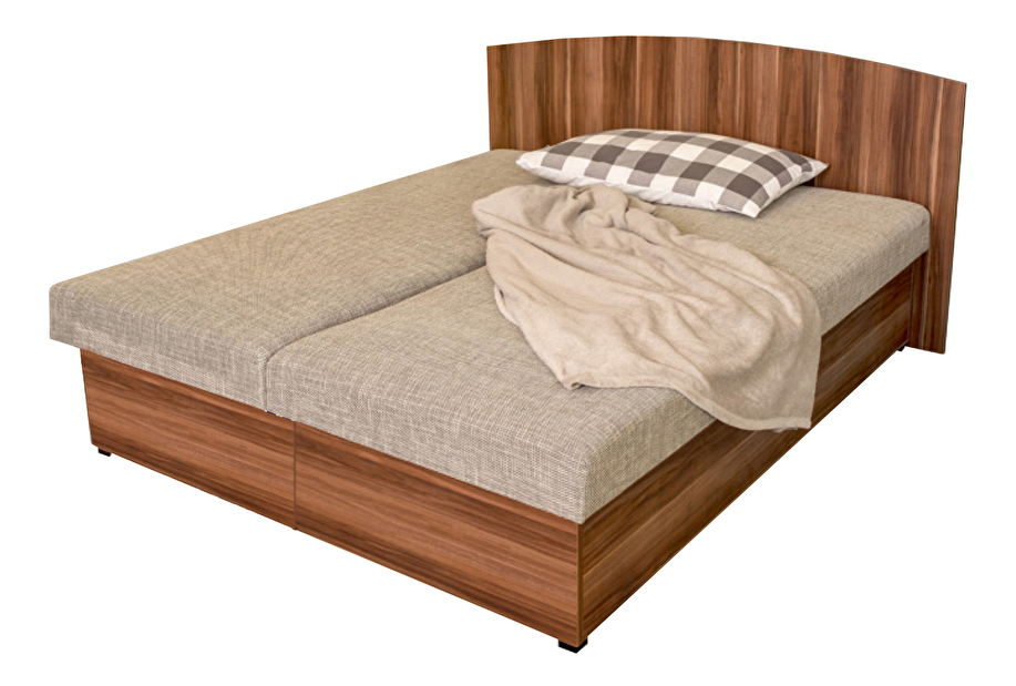 Manželská postel 160 cm Benab Carina Wood (s rošty a matracemi)