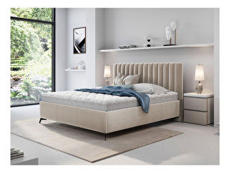 Manželská postel 180 cm Lizubo (s úložným prostorem) (krémová) *bazar