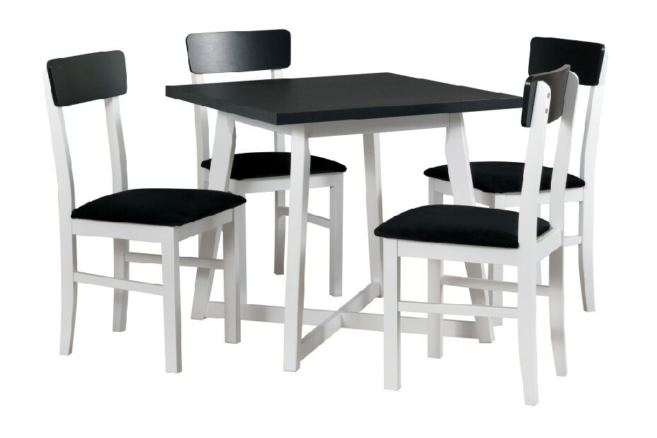Jídelní stůl Ouida 1 (černá + bílá) (pro 4 osoby)
