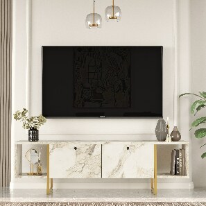 TV stolek/skříňka Vega 30 (Bílá + Zlatá)