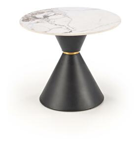 Konferenční stolek Gorro S (bílý mramor + černá)