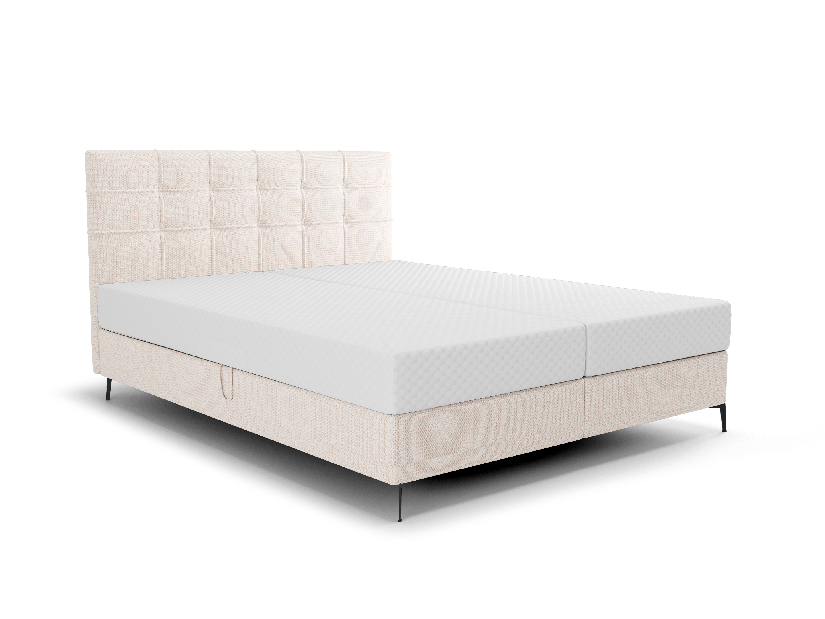 Manželská postel 180 cm Infernus Bonell (béžová) (s roštem, s úl. prostorem)
