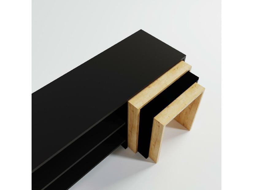 TV stolek/skříňka Zigg (černá + dub)