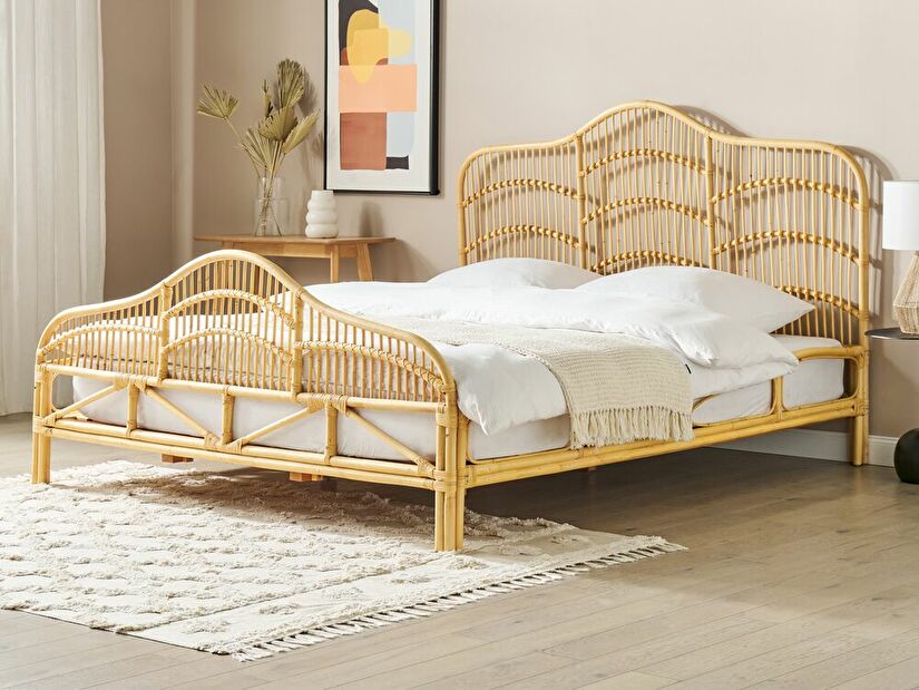 Manželská postel 180 cm Dori (světlé dřevo) (s roštem)