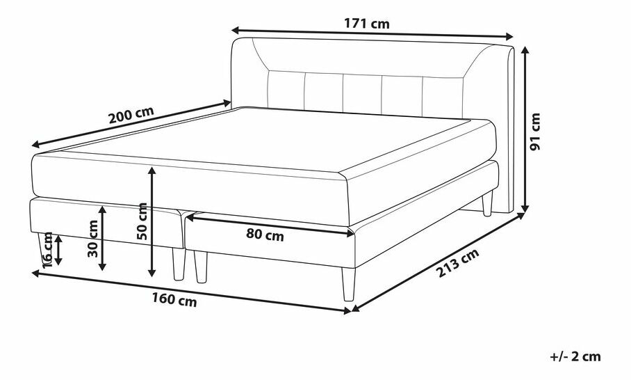 Manželská postel 160 cm MARIASSE (béžová) (s roštem)
