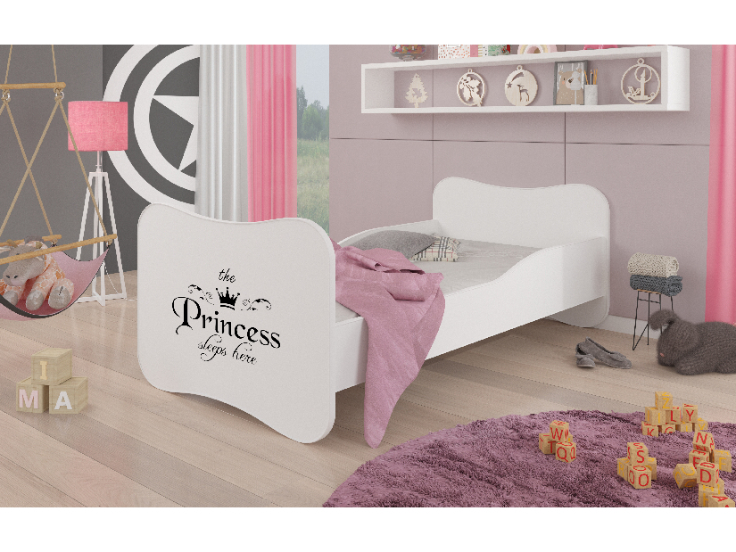 Dětská postel 160x80 cm Cassi (S roštem a matrací) (princezna)