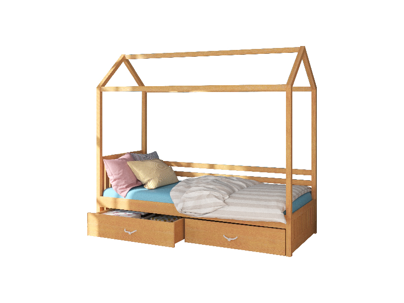 Dětská postel 180x80 cm Rosie I (s roštem a matrací) (buk)