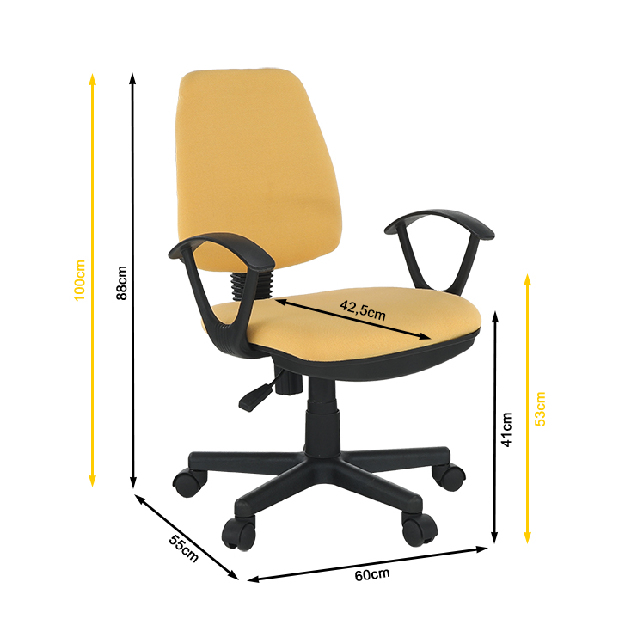 Kancelářská židle Miris (žlutá)