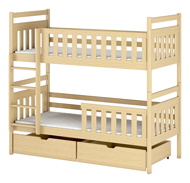 Dětská postel 80 cm Mao (s roštem a úl. prostorem) (borovice)