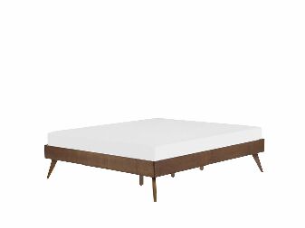 Manželská postel 140 cm BERRY (tmavé dřevo) (s roštem)