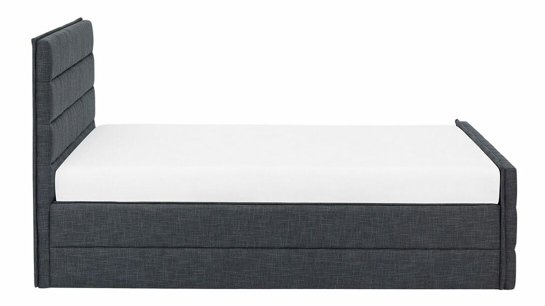 Manželská postel 180 cm VALDO (s roštem) (tmavě šedá)