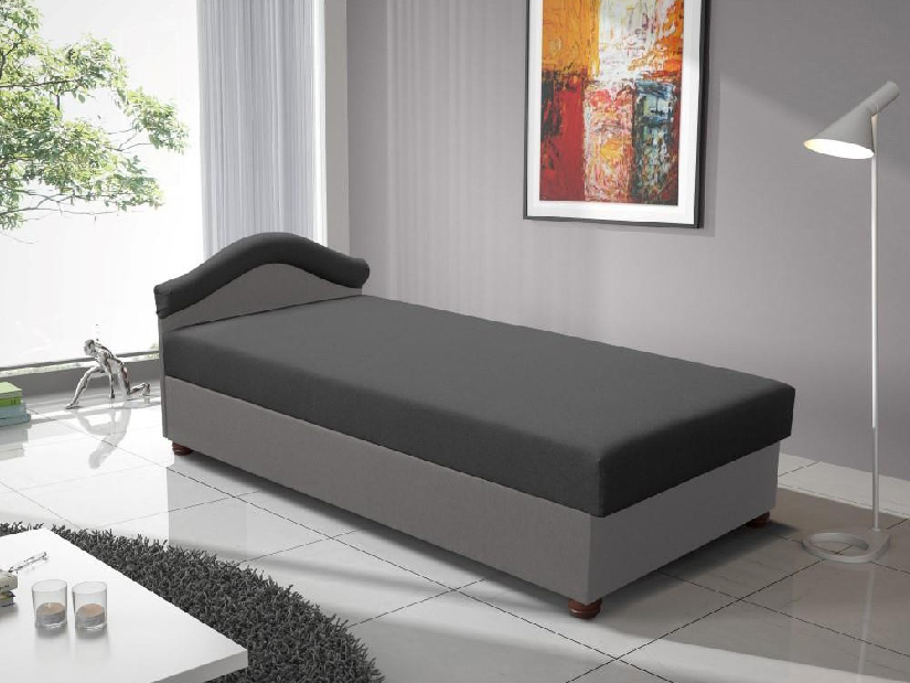Jednolůžková postel (válenda) 80 cm Aurum (tmavě šedá + šedá)
