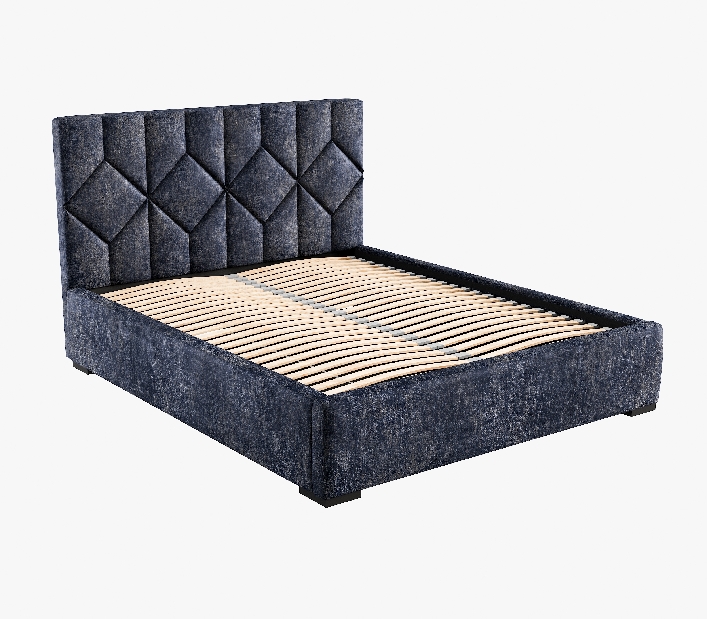 Čalouněná postel 160x200 cm Veggie 1 (modrá barevná)