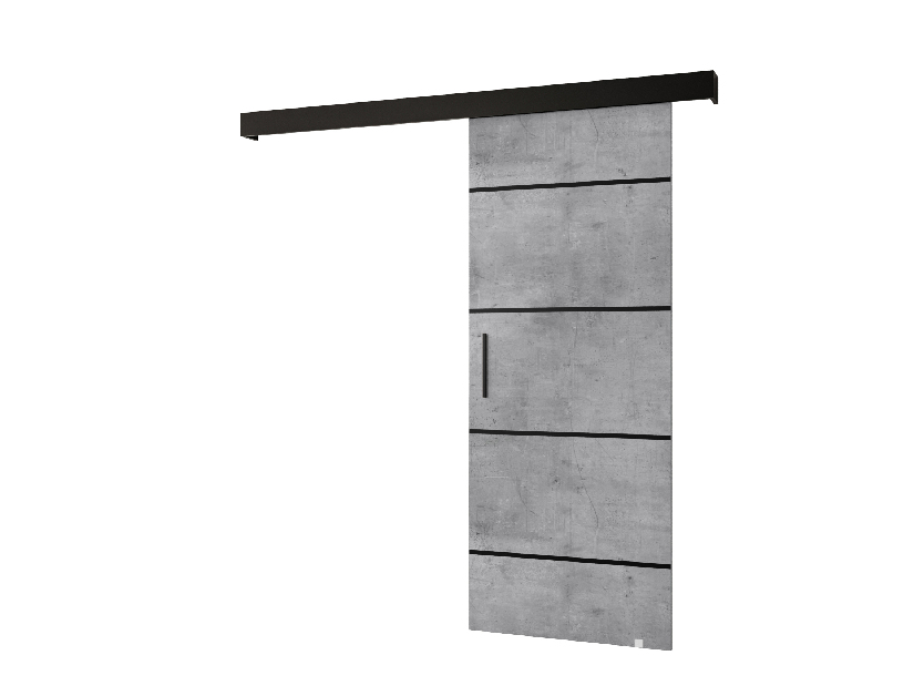 Posuvné dveře 90 cm Sharlene IV (beton + černá matná + černá)