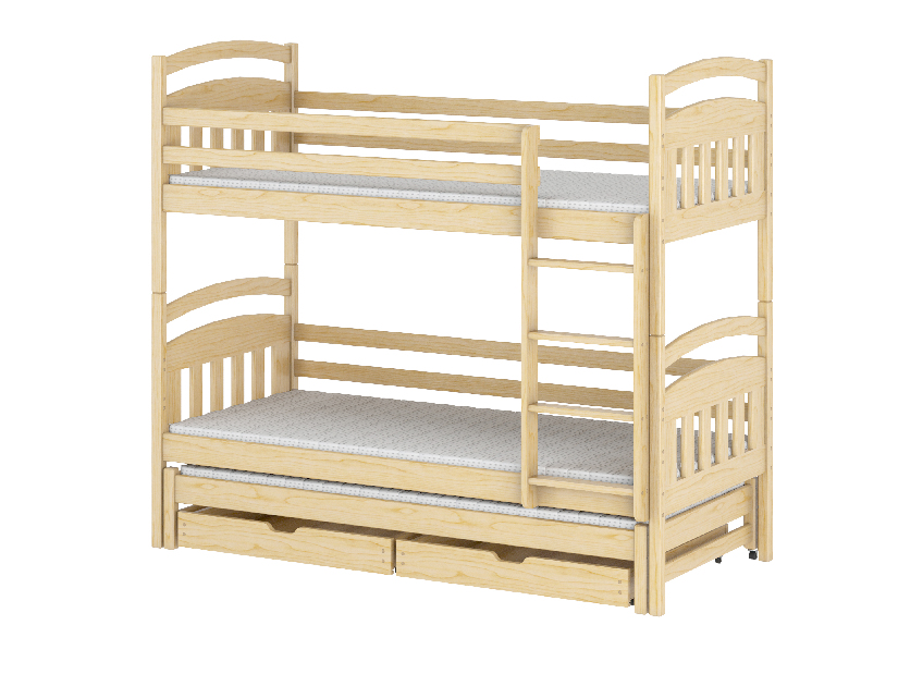 Dětská postel 90 cm ANIE (s roštem a úl. prostorem) (borovice)