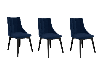 Set 3 ks. jídelních židlí ST97 (tmavě modrá + černá) *bazar