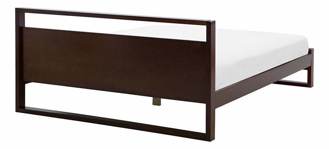 Manželská postel 140 cm GIACOMO (s roštem) (tmavé dřevo)