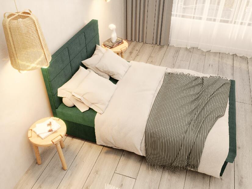  Jednolůžková postel 120 cm Picasso II (tmavě zelená) (s úl. prostorem a matrací)