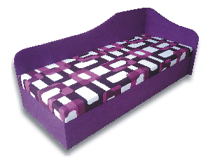 Jednolůžková postel (válenda) 80 cm Lady 87 (Fialová 49 + Gusto 10) (P)
