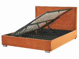 Manželská postel 160 cm Ruthine (oranžová) (s roštem a úložným prostorem)