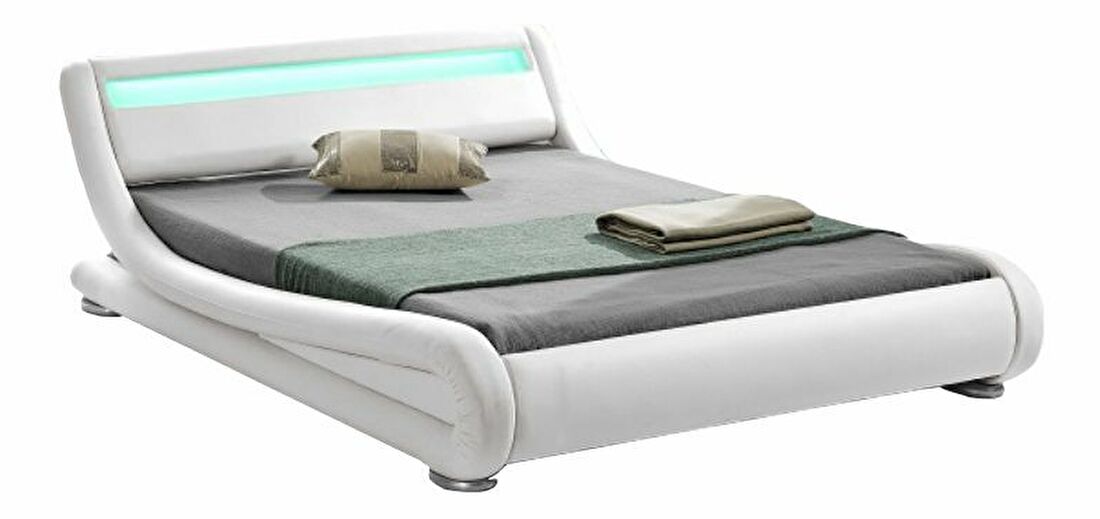Manželská postel 160 cm Sampan (s roštem a LED) *výprodej